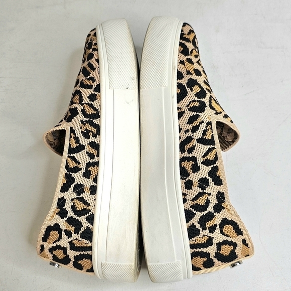 Steve Madden Women's Size 9.5 Knit Leopard Print Slip On Platform Sneaker Shoes - Picture 5 of 12